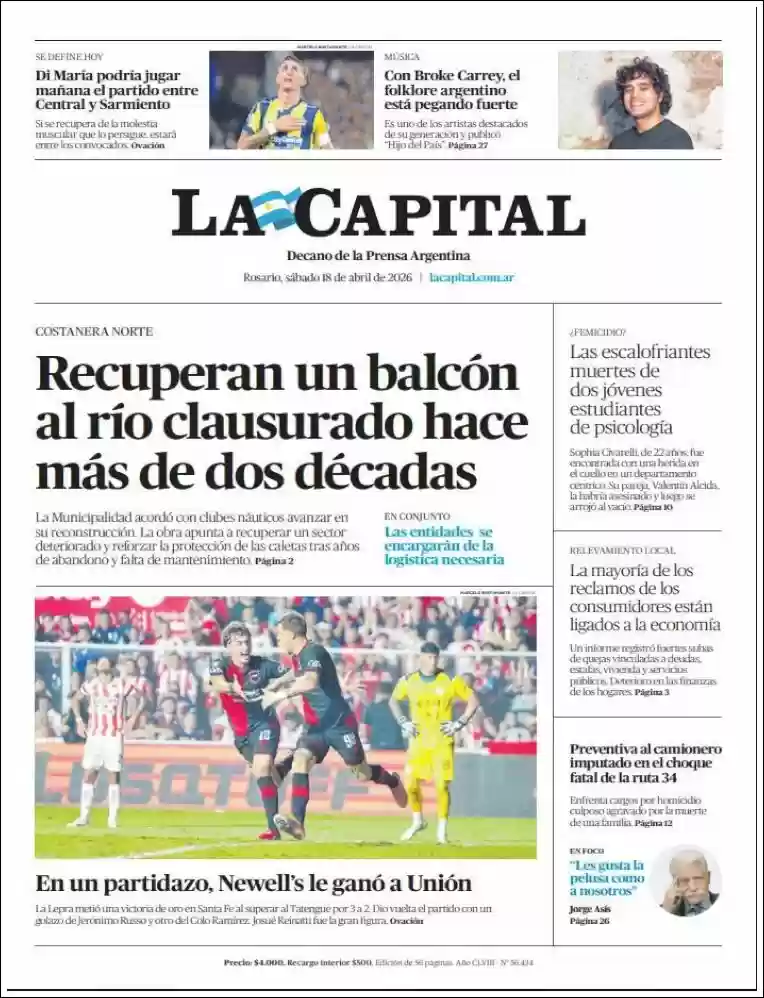 Estudios Max | MULTIMEDIO TOP - Tapa del diario La Capital Rosario