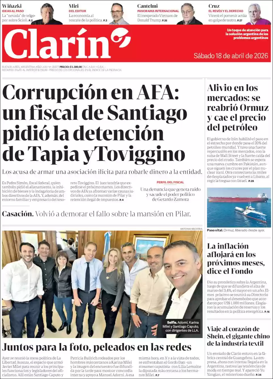 Estudios Max | MULTIMEDIO TOP - Tapa del diario Clarin