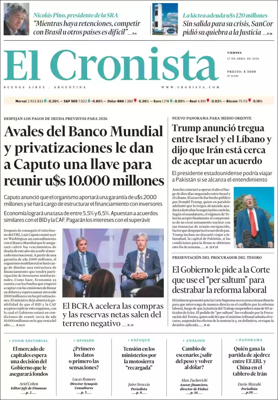 Estudios Max | MULTIMEDIO TOP - Tapa del diario Cronista