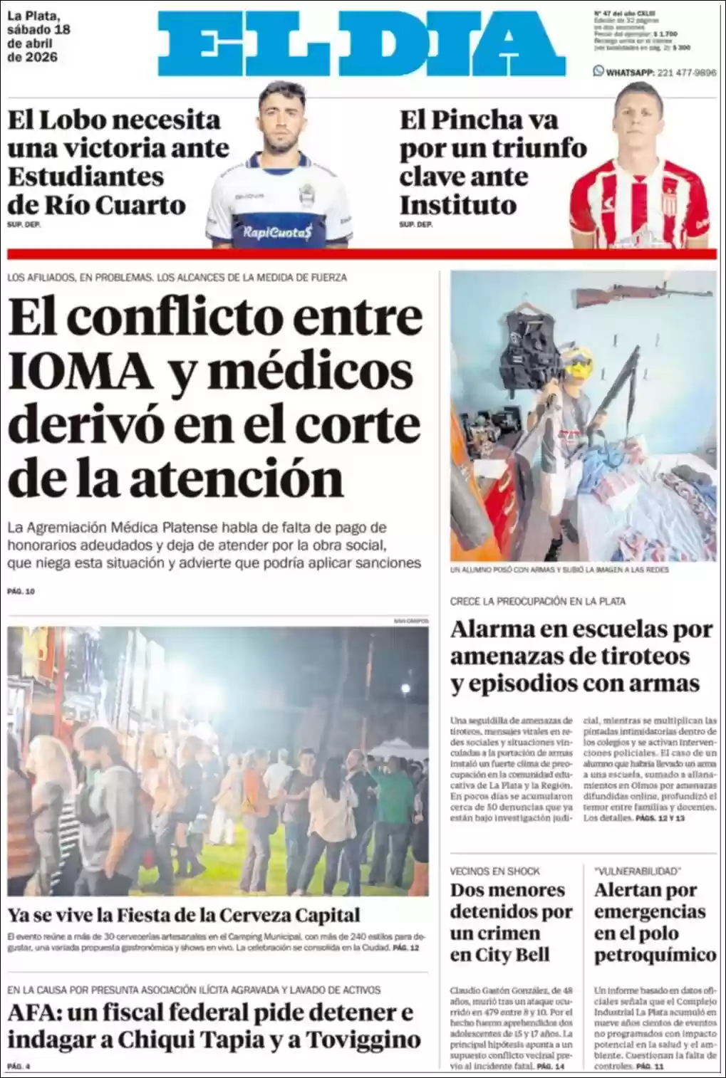 Estudios Max | MULTIMEDIO TOP - Tapa del diario El Dia