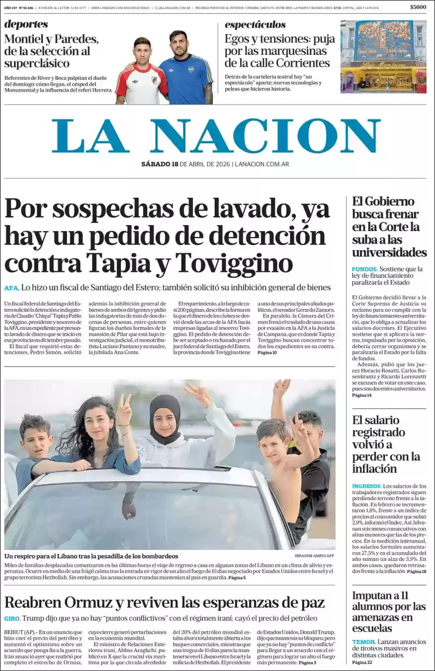 Estudios Max | MULTIMEDIO TOP - Tapa del diario Nacion