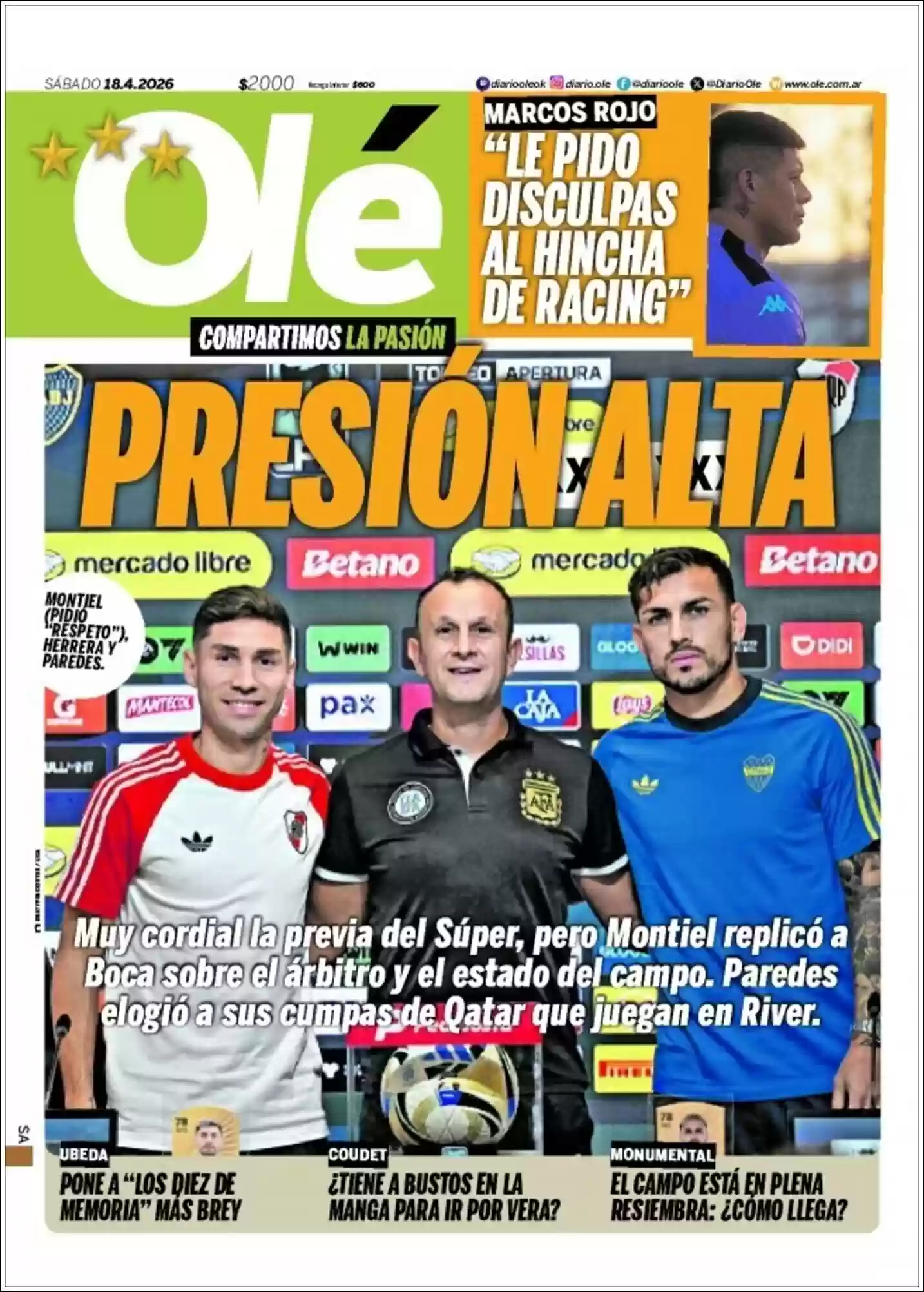 Estudios Max | MULTIMEDIO TOP - Tapa del diario Ole